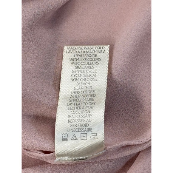 Max Studio Dusty Rose Pink Pleated Smocked V-Neck Blouse Top 7701A31 Small - Picture 9 of 9